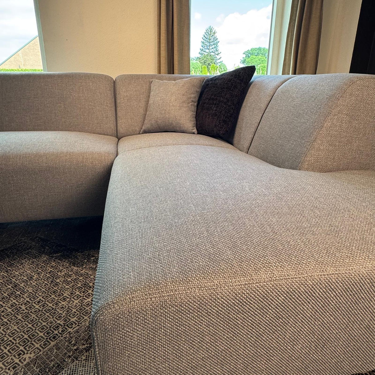 Ecksofa Moby Rechts Hellgrau - 2,5-Sitzer + Chaiselongue 