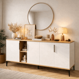 Modern Dressoir Tarz 150 cm Wit-Eikenlook Melamine