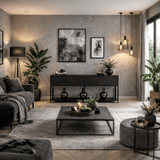 Moderne Kommode Black Lord 150x30x80 - Zwei Fächer