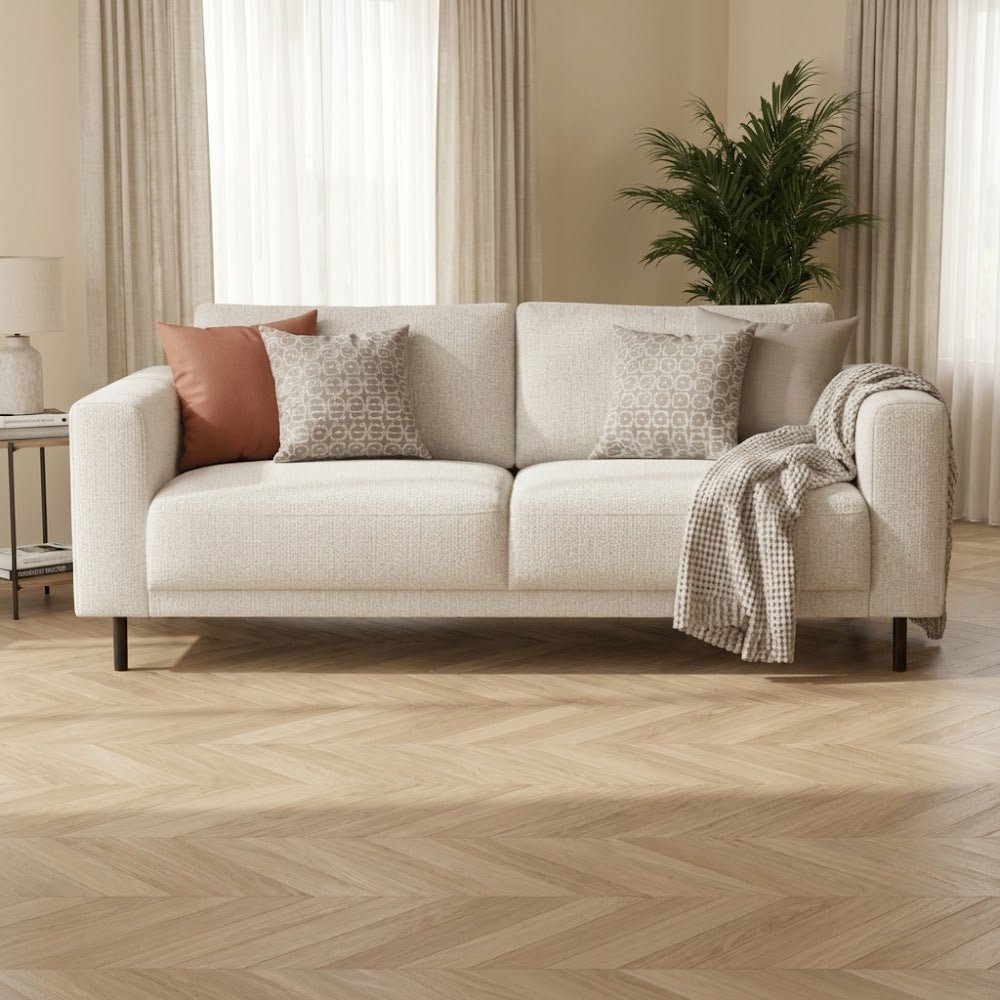 Banken - Moderne 2,5 - zits Bank Beige Stof Aniko 183x90x78 cm - Dimehouse