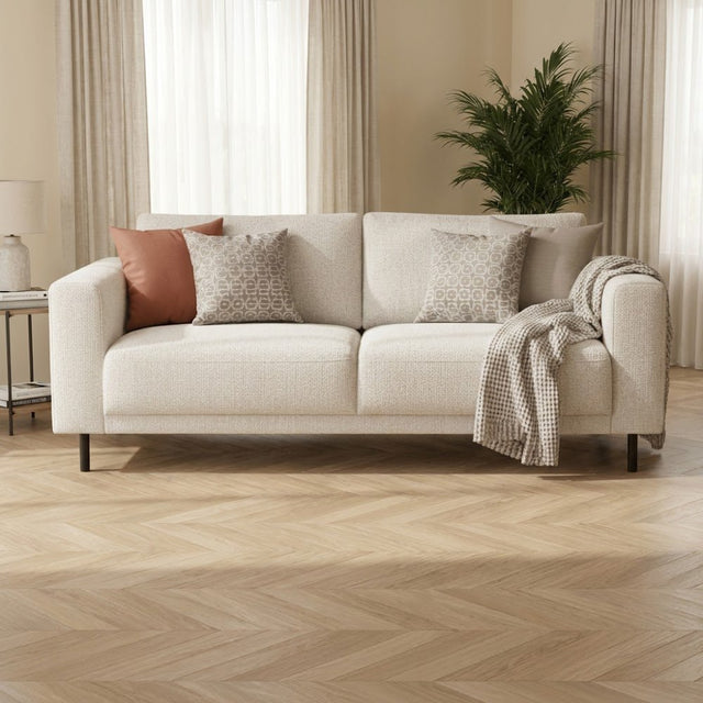 Banken - Moderne 2,5 - zits Bank Beige Stof Aniko 183x90x78 cm - Dimehouse