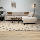 Moderne 3-Sitzer Ecksofa rechts beige Stoff Aniko mit Lounge 240x197x78 cm 