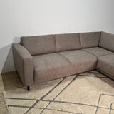 Modernes 3-Sitzer Ecksofa Rechts Taupe Stoff Aniko mit Liege 240x197x78 cm