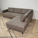 Modernes 3-Sitzer Ecksofa Rechts Taupe Stoff Aniko mit Liege 240x197x78 cm