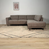 Modernes 3-Sitzer Ecksofa Rechts Taupe Stoff Aniko mit Liege 240x197x78 cm