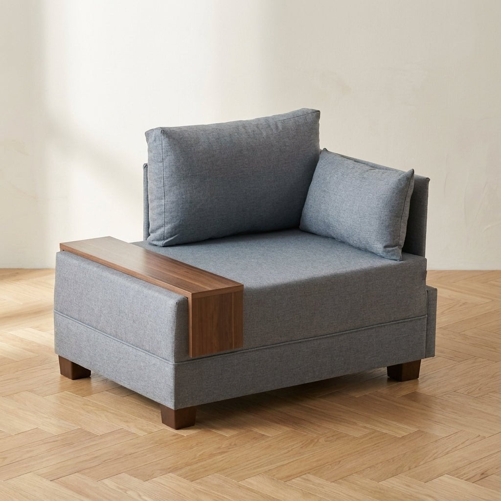 Fauteuil Rechts Fly Blauw sfeerfoto in modern interieur
