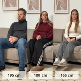 Modernes U-Sofa Ecksofa links, taupe Stoff Aniko, 310x197x78 cm