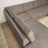 Modernes 3-Sitzer Ecksofa Links Taupe Stoff Aniko mit Liege 240x197x78 cm