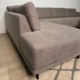 Modernes 3-Sitzer Ecksofa Links Taupe Stoff Aniko mit Liege 240x197x78 cm
