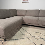 Modernes 3-Sitzer Ecksofa Links Taupe Stoff Aniko mit Liege 240x197x78 cm