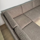 Modernes 3-Sitzer Ecksofa Links Taupe Stoff Aniko mit Liege 240x197x78 cm