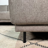 Modernes U-Sofa Ecksofa rechts taupe Stoff Aniko 310x197x78 cm