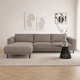 Modern Ecksofa Links Taupe Stoff Aniko mit Chaiselongue 238x142x78 cm