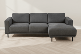 Modernes Ecksofa mit Chaiselongue Anthrazit Stoff Aniko rechts 238x142x78 cm
