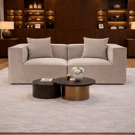 Banken - Modulaire XXL 2 - zits bank Sora 190 cm breed in Beige linnen - Dimehouse