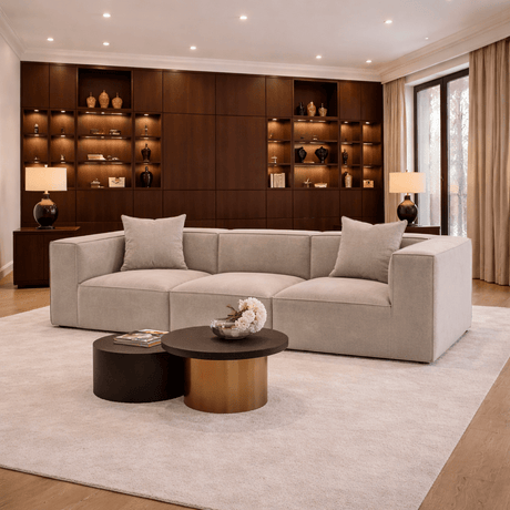 Banken - Modulaire XXL 3 - zits bank Sora 325 cm breed in Beige linnen - Dimehouse