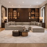 Modulares XXL-Ecksofa Cappucino Leinen 430 cm Sora