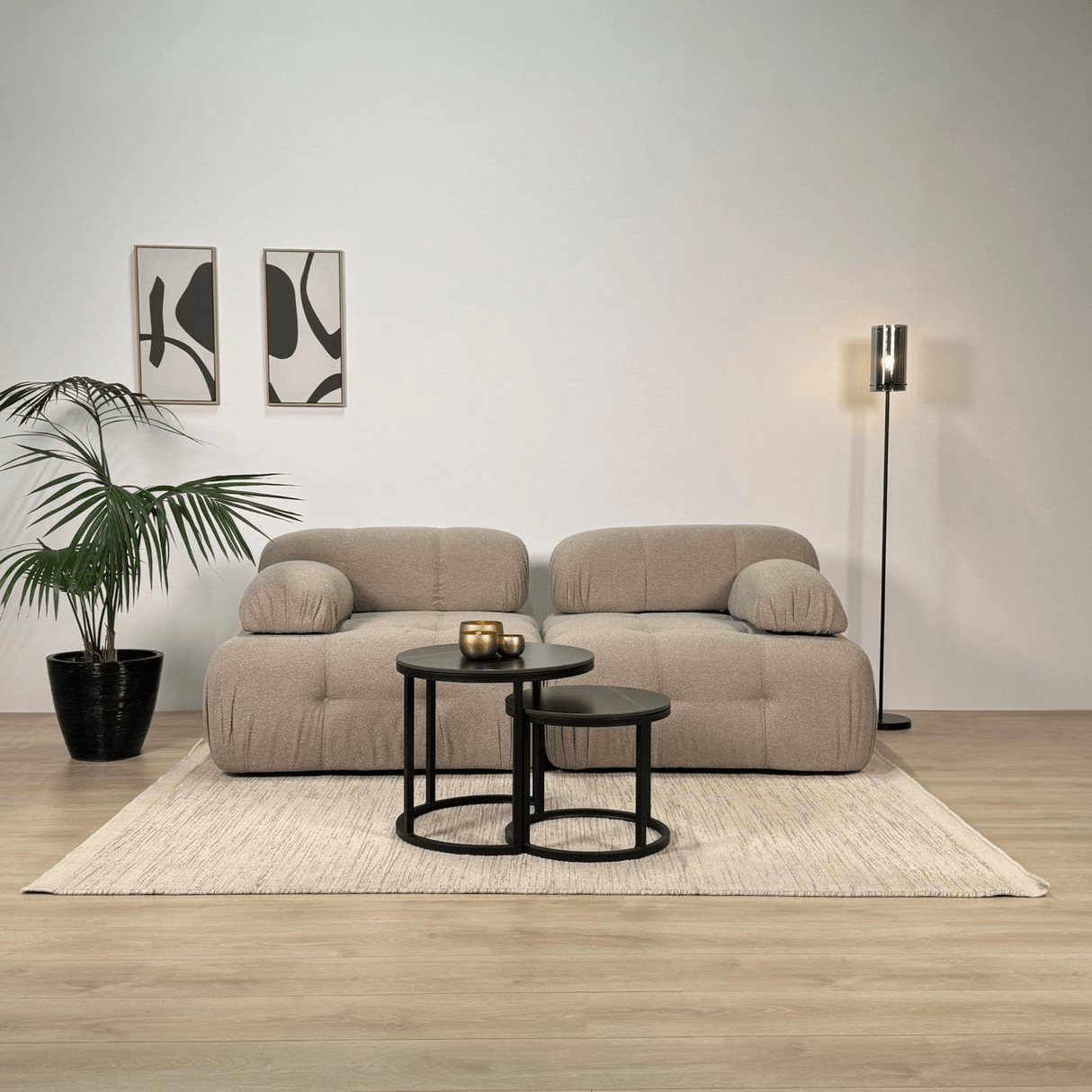 Modulare Bank 2-Sitzer Doeblo Beige