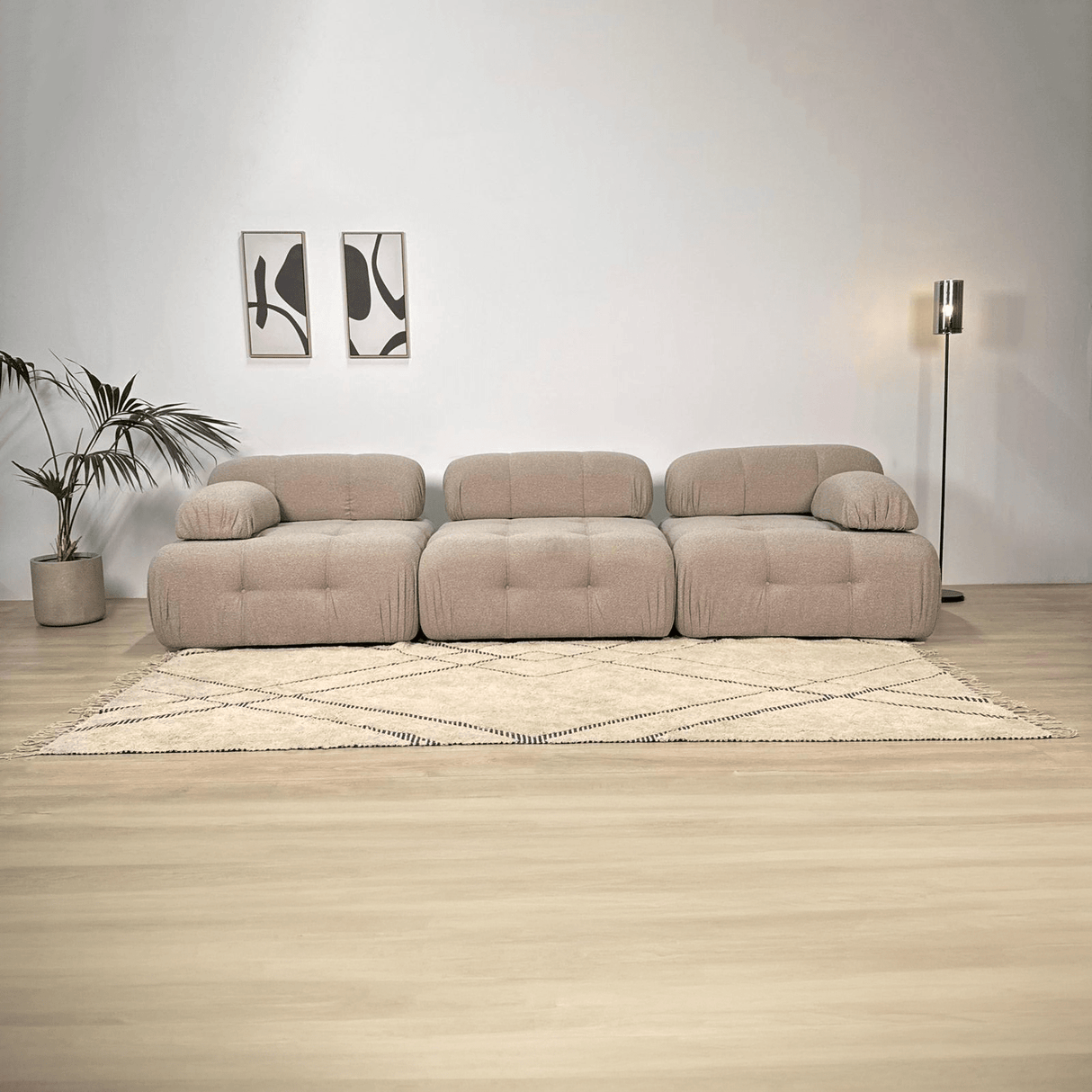 Modulare Bank 3-Sitzer Doeblo Beige