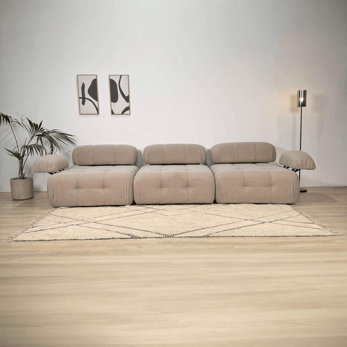 Modulare Bank 3-Sitzer Doeblo Beige