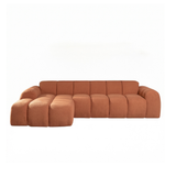 Ecksofa mit Lounge-Kupfer-Bouclé-Stoff – Streifen – links – Brix