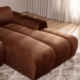 Banken-Hoekbank met lounge koper velvet structuurstof - strepen - rechts - Brix-Dimehouse