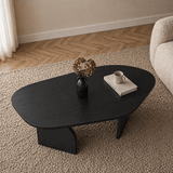 Bio-Couchtisch aus schwarzem Melamin – 105 x 65 cm – Gestell