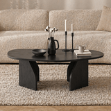 Bio-Couchtisch aus schwarzem Melamin – 105 x 65 cm – Gestell