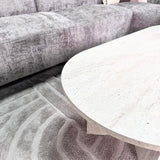 Ovaler Couchtisch Travertin-Look Sabla - 119x60 