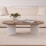 Couchtisch Walnussweiß Melamin Bogenform Koda 119x60 cm