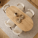 Ovale eettafel Eiken melamine - Japandi -  200x89,5x75 cm - Sota