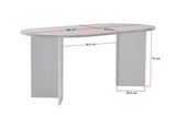 Eettafels - Ovale eettafel travertin blad - walnoot melamine - 180x89,5x75 cm - Sota - Dimehouse