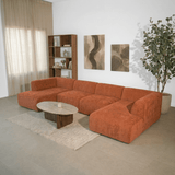 Banken-U-bank koper chenille bouclé - 370x169 cm - Jaylen-Dimehouse
