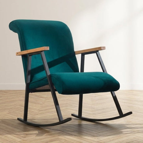 Schommelstoel Yoka Petrol Blauw sfeerfoto in modern interieur