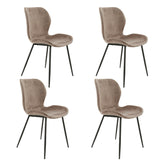 Set von 4 Esszimmerstühlen Argo Velours Champagner 