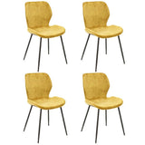 Set von 4 Esszimmerstühlen Argo Velours Gold 