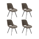 Set von 4 Esszimmerstühlen Riviera Rich Taupe drehbar 
