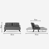 Schlafsofa Elfenbeinfarbener Bouclé-Zweisitzer – Sando