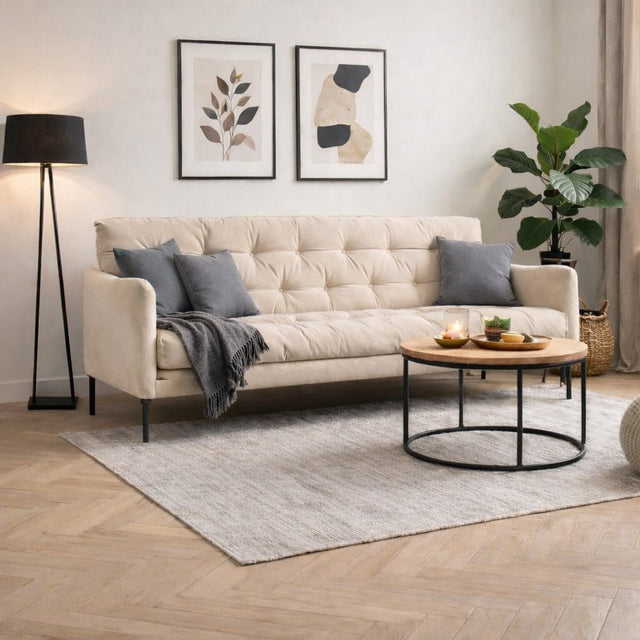 Banken - Slaapbank 3 - Zits – Creme – Meerdere standen - Renge - Dimehouse