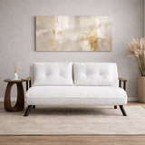 Schlafsofa Elfenbeinfarbener Bouclé-Zweisitzer – Sando