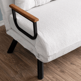 Schlafsofa Elfenbeinfarbener Bouclé-Zweisitzer – Sando