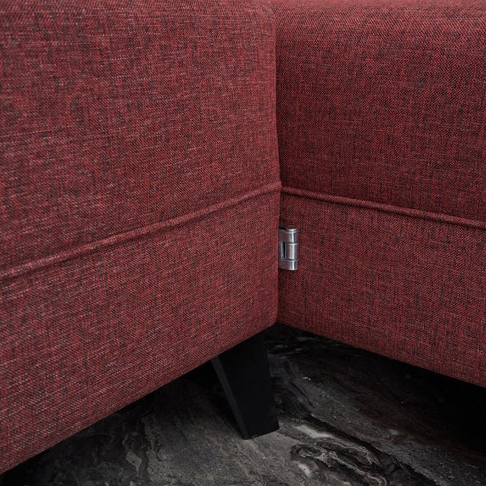 Schlafsofa roter Stoff – U-Sofa – XXL 300 × 202 × 152 cm – Belen