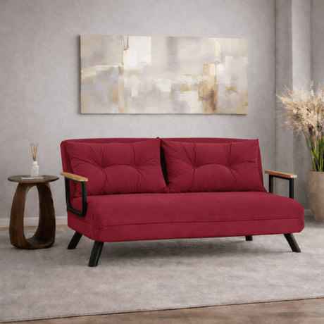 Banken - Slaapbank Rood stof 2 - zits - Sando - Dimehouse