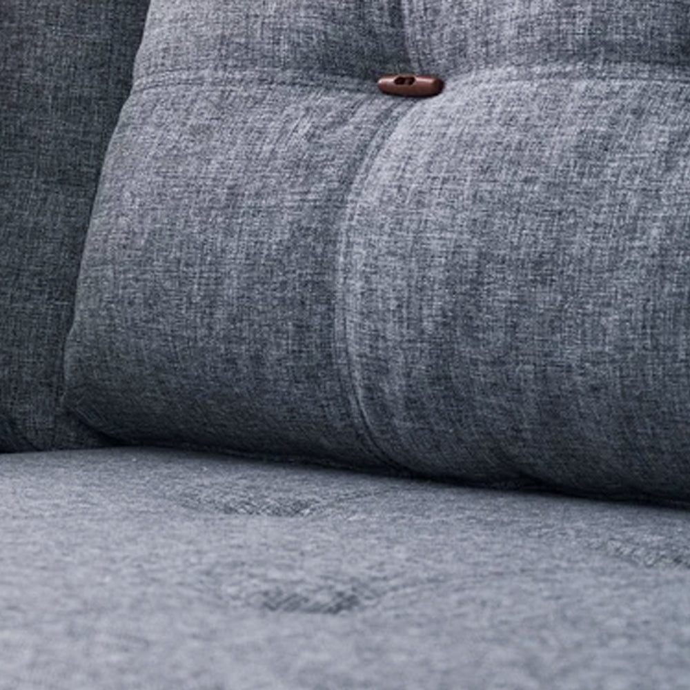 Banken - Slaapbank lichtblauw stof - XL 280x206 cm - met wielen - Rechts - Manama - Dimehouse
