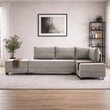 Banken - Slaapbank champagne stof - XXL 280 x 210 - Rechts - Fly - Dimehouse