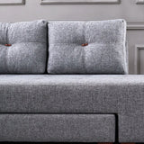 Banken - Slaapbank grijs stof - XL 280x206 cm - met wielen - Links - Manama - Dimehouse