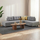 Banken - Slaapbank grijs stof - XL 280x206 cm - met wielen - Rechts - Manama - Dimehouse