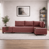 Banken - Slaapbank rood stof - XXL 280 x 210 - Rechts - Fly - Dimehouse