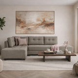 Banken - Slaapbank taupe stof - XL 280x206 cm - met wielen - Links - Manama - Dimehouse