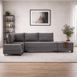 Banken - Slaapbank taupe stof - XXL 280 x 210 - Links - Fly - Dimehouse